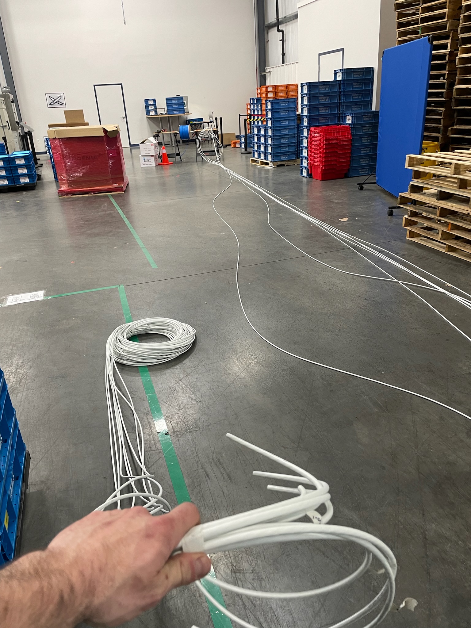 Low-voltage cable pull — commercial